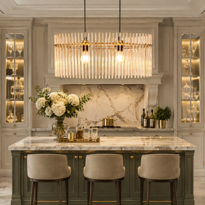 2-Light Glass Kitchen Island Pedant