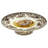 Spode Woodland Turkey Footed Cake Plate 10.5" Turkey