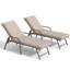 Chaises longues d'extérieur réglables en aluminium avec coussins amovibles (ensemble de 2)-2042238245-2046552944