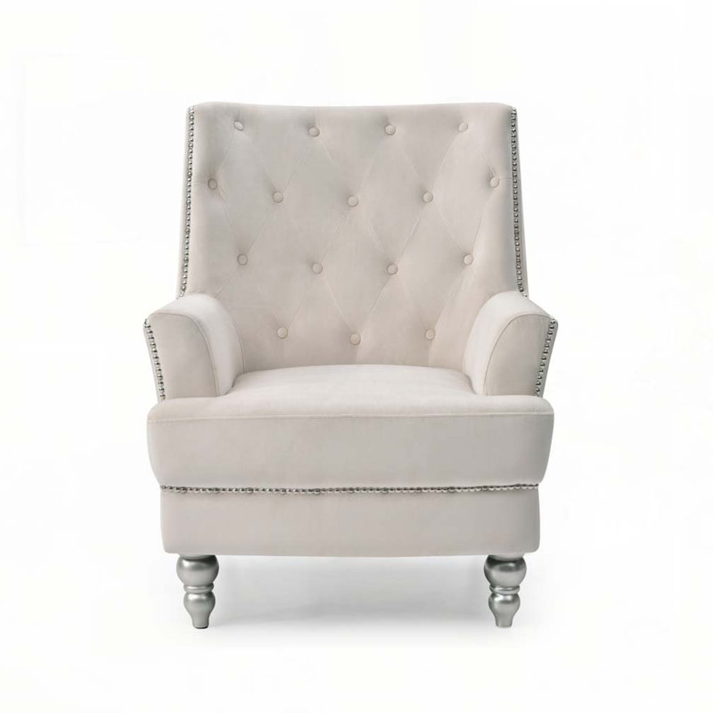 Élégant fauteuil ivoire pour espaces confortables