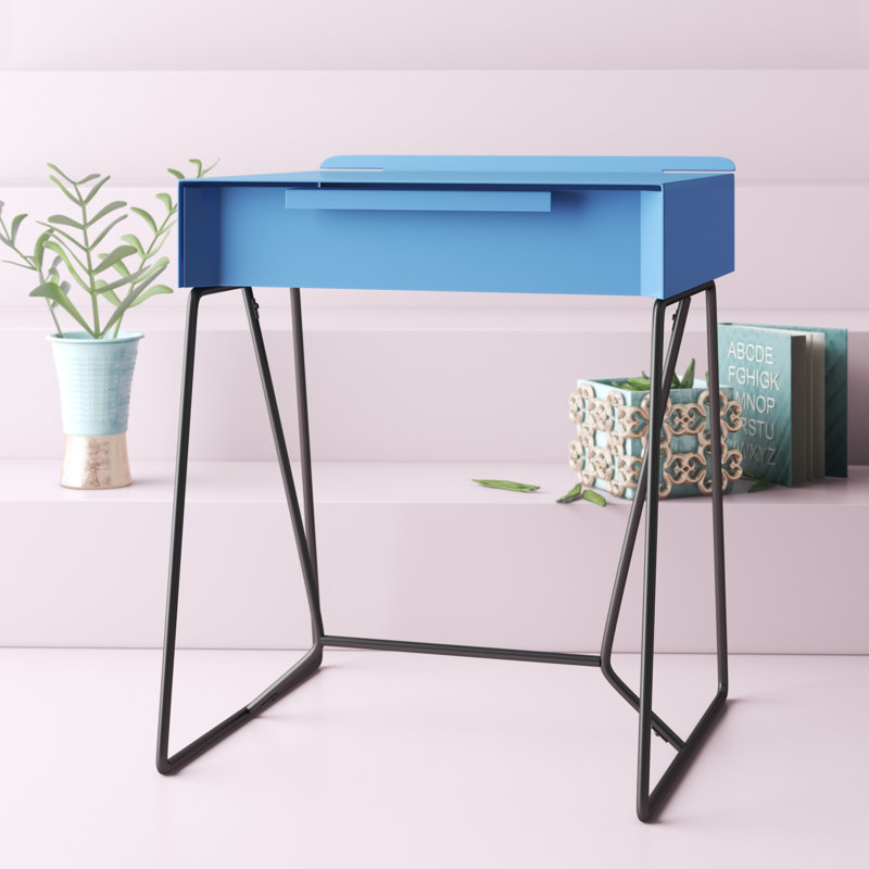 Edmonia Side Table with Storage, Blue