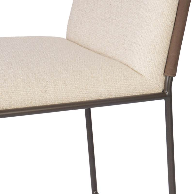 Rachael Upholstered Bar Stool with Metal Frame, Alcala Wheat, Counter Stool (27” Seat Height)