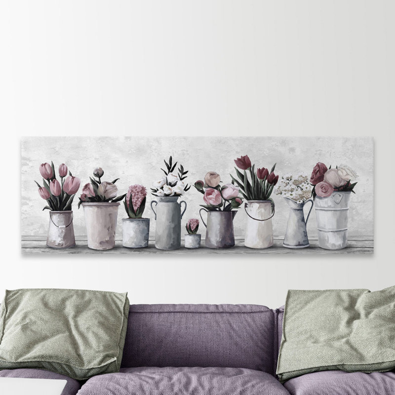 « fraîche cut fleurs »-impression sur toile tendue, H 15 po x l 15 po x P 1,5 po