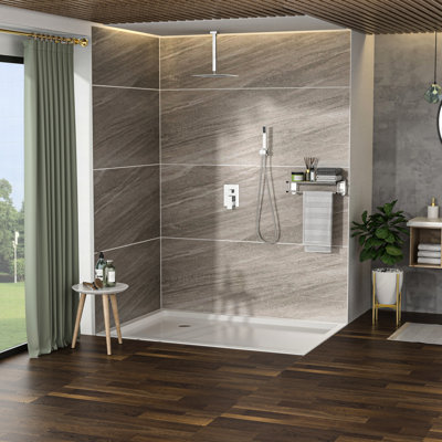 Dual Shower Head - 10 Inch Ceiling Mount With Rainfall And Handheld, Easy To Clean Nozzle Square In Mount, Handheld For Comfort