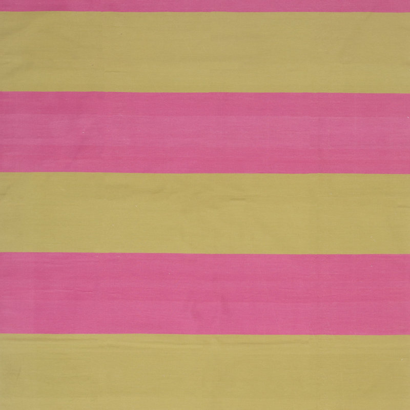 Pink & Green Flatweave Cotton Rug - 7'10" x 9'10"