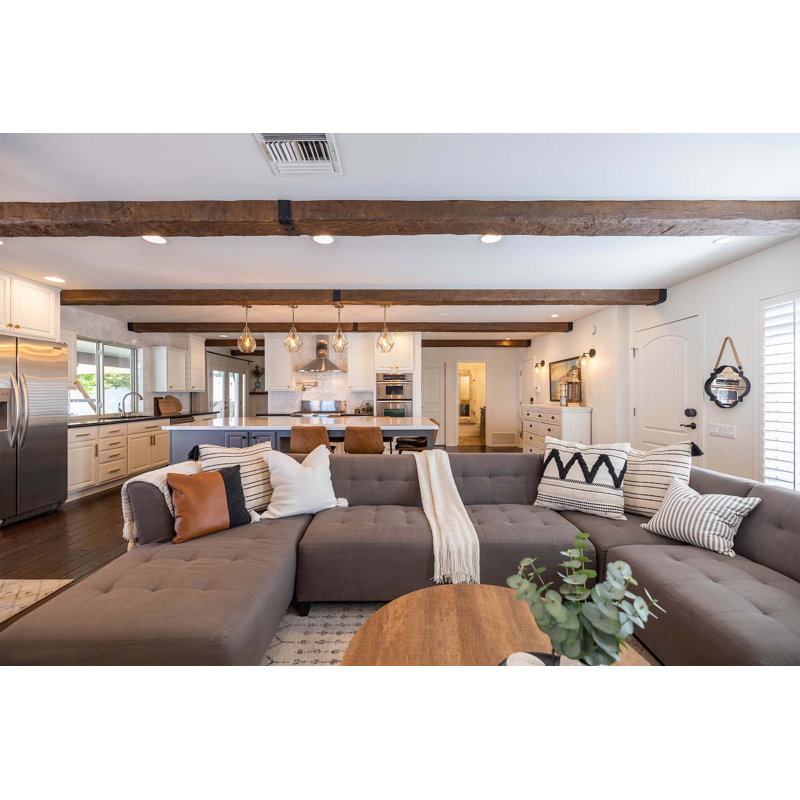 5-1/8 in x 8 in x 153 in Hand Hewn Faux Wood Beam, Medium Oak