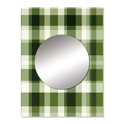 Élégance écossaise verte SEGOUIN - miroir à carreaux, miroir mural décoratif rétro, impression d'art en métal
