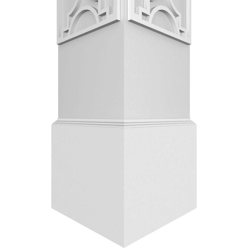 Gypse carré non effilé avec colonne standard standard et base standard, H 120 po x l 11,625 po x P 11,625 po