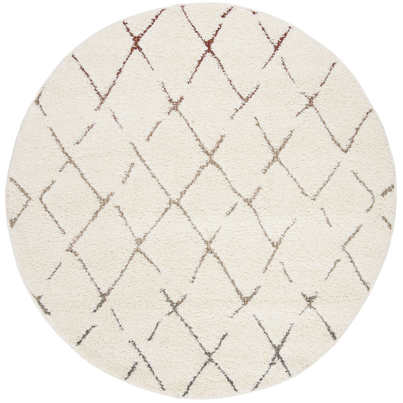 Copenhagen Shag Performance Geometric Rug, Round 6'7"