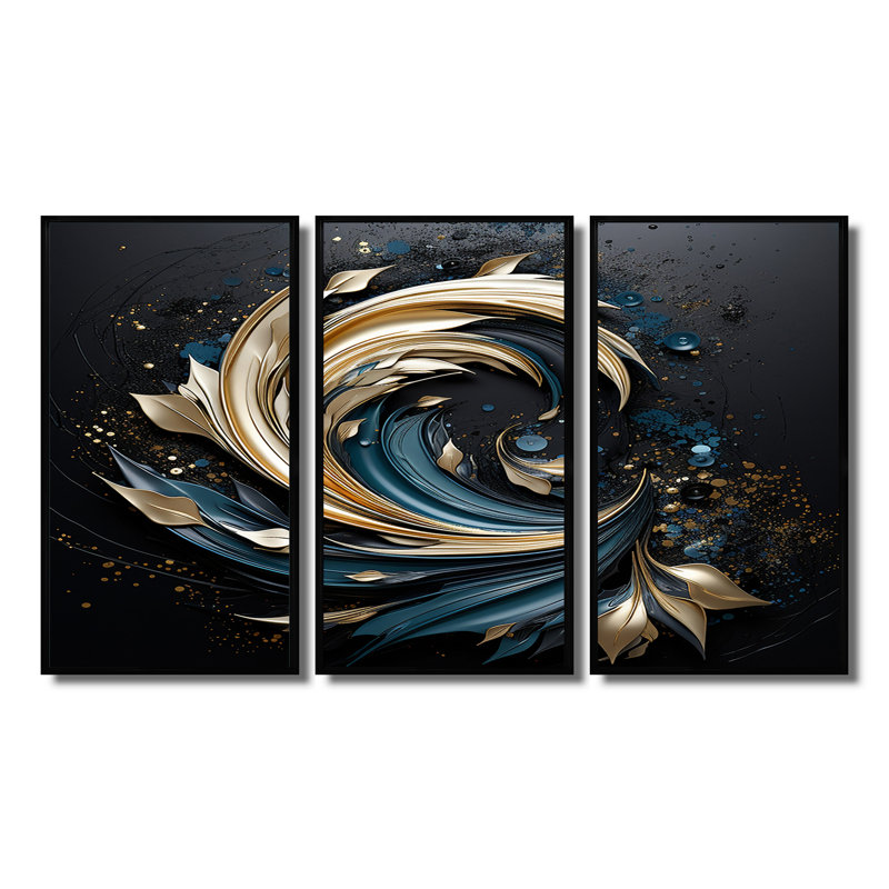 Ensemble d'art mural Rawles - Botanicals, H 28 po x l 36 po x P 1 po, Cadre flottant noir