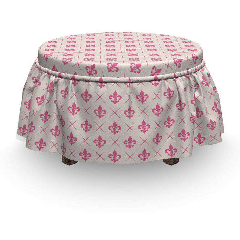 Ensemble de housse pour repose-pieds à coussins carrés 2 pièces fleur de lis lily