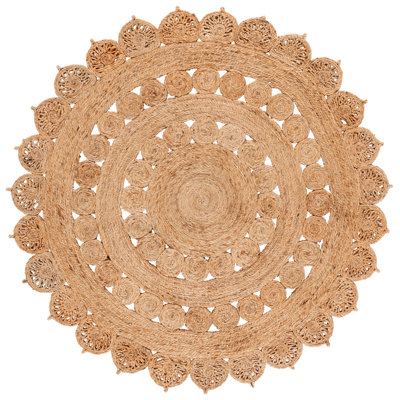 Natural Fiber 605 Hand Woven Jute Geometric Rug