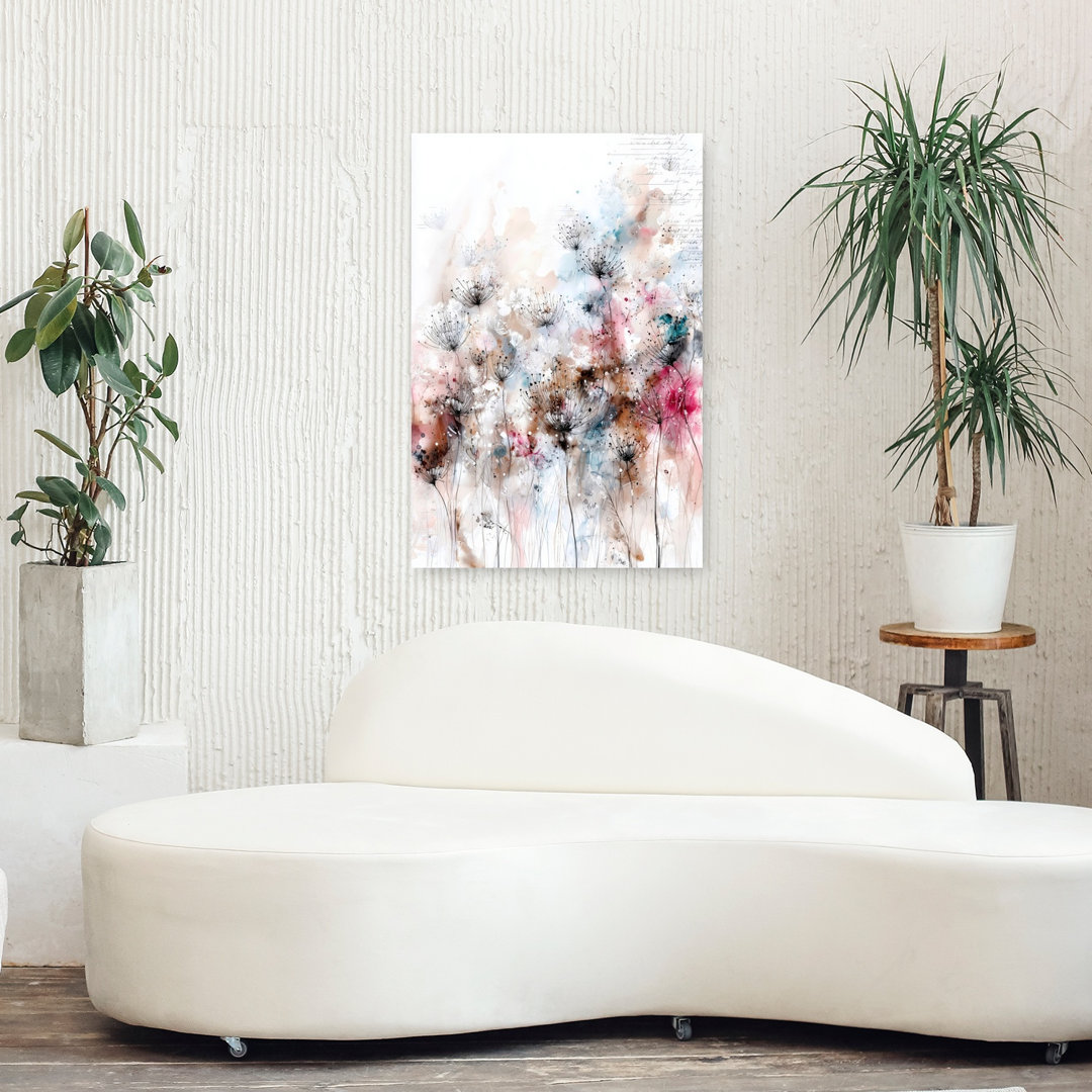 Dreamy Watercolor Botanicals Abstract Contemporary Delicate Nature Flower Wall Art Print