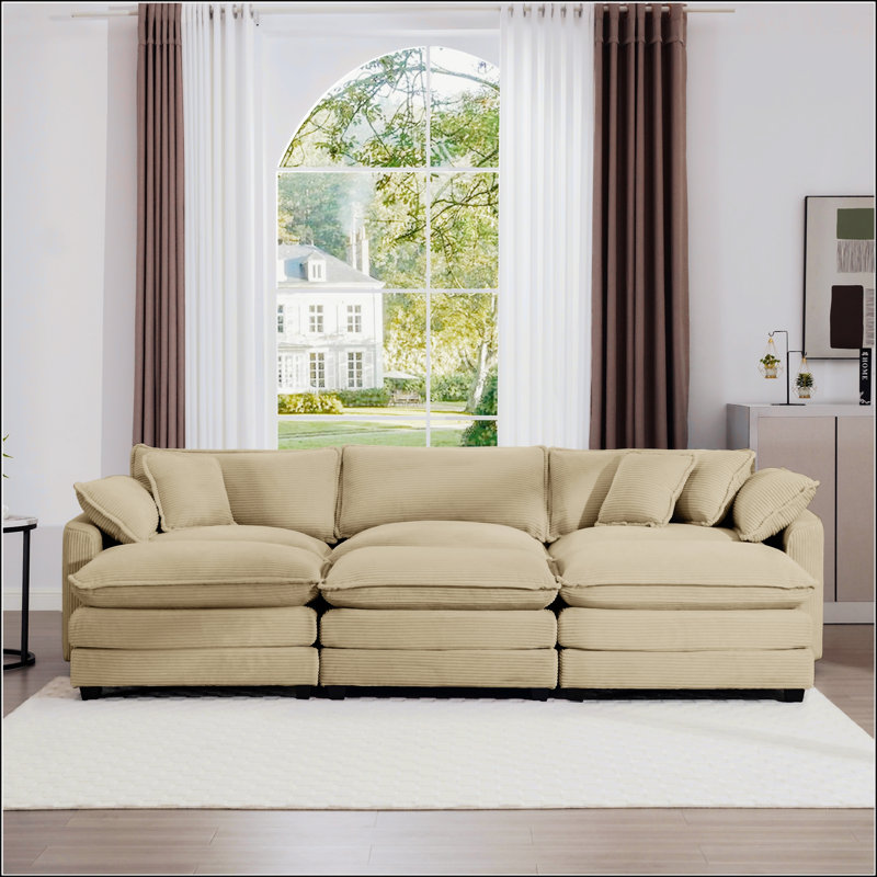 Canapé surdimensionné à coussin modulaire, Tanné