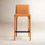 Tabouret de bar H 26 po entièrement assemblé, tabouret de bar rembourré en cuir Saddle avec siège rembourré, tabouret de bar à hauteur de comptoir avec repose-pieds à structure métallique pour comptoir de bar pour îlot de cuisine, orange-2110765625-2110897006