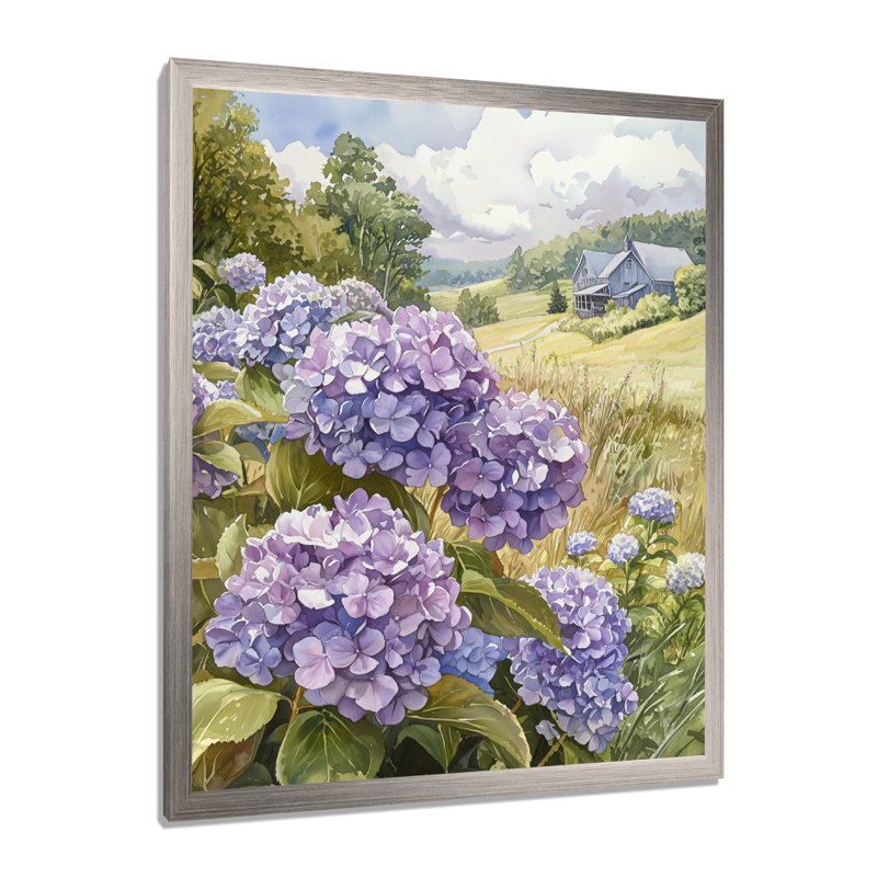 Isaiaha - impressions sur toile florales, H 32 po x l 16 po, Argent argent, Reproduction encadrée d'une seule photo