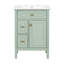 Meuble-lavabo sur pied 24 po avec lavabo, vert-121083620