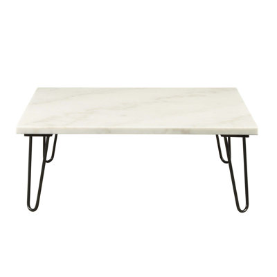 Table basse moderne en marbre blanc Modern Elegance 1pc Luxury Furniture