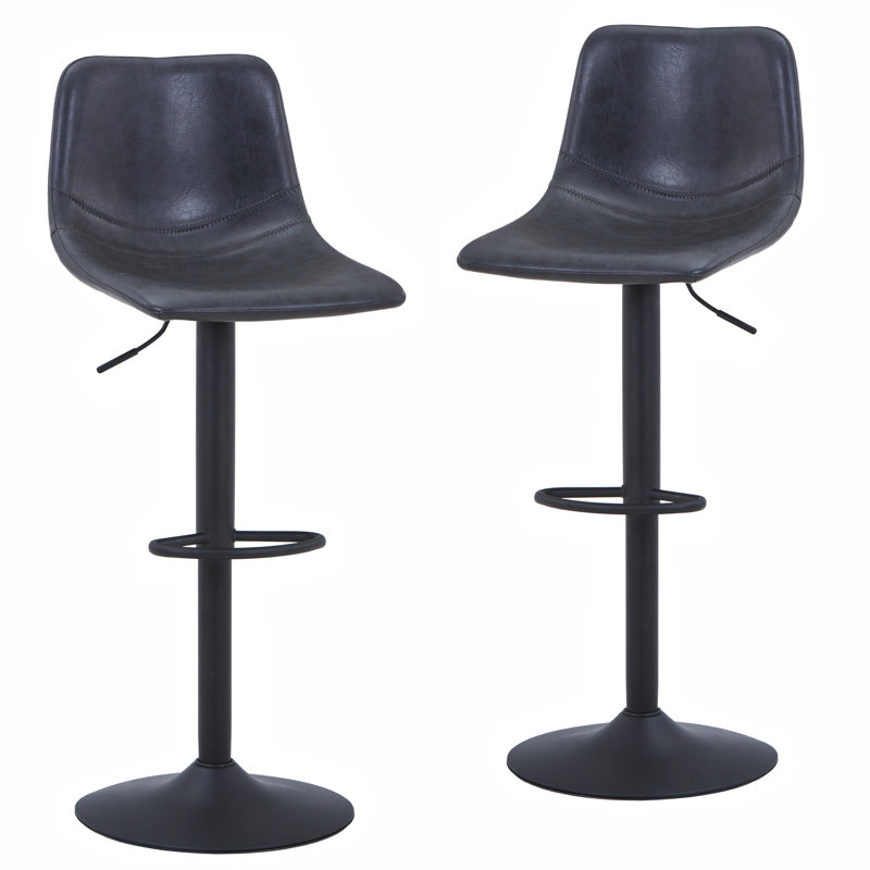 Tabouret de bar pivotant Maximilian, Noir anthracite