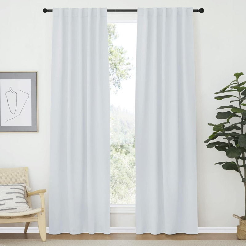Blackout Curtain Light & Noise Reducing Room Darkening Drapes for Bedroom/Living Room/Kitchen, 2 Pieces, 42" W x 84" L