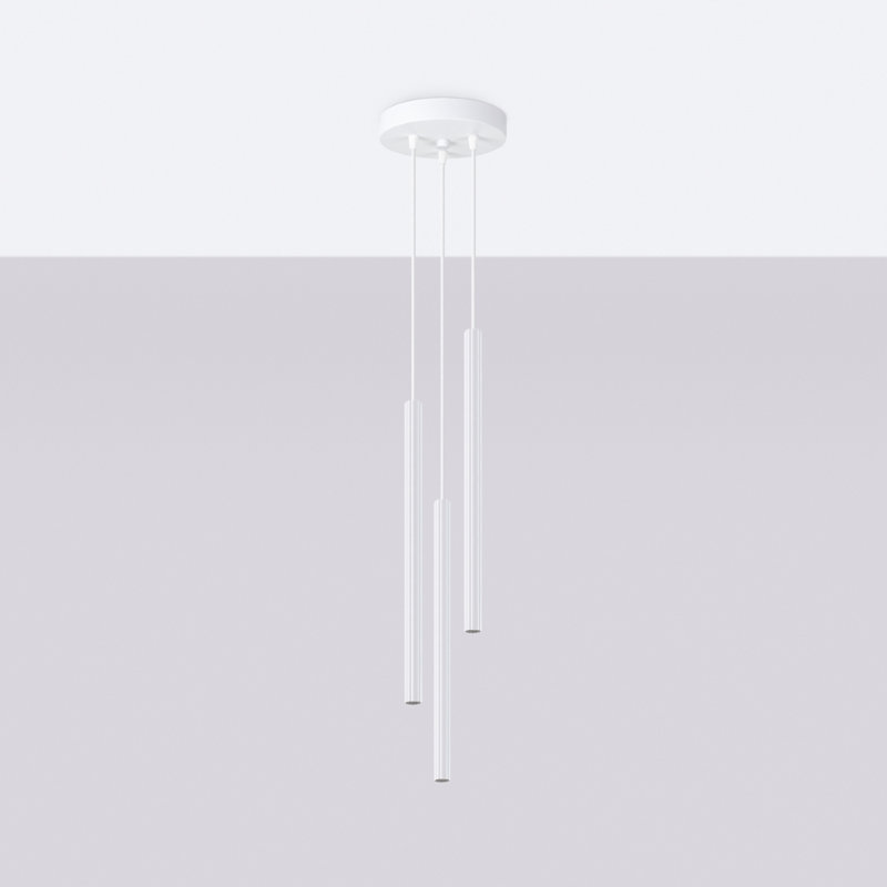 Bjarnhild 3 - Light Stainless Steel Pendant, White