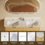 Meuble-lavabo mural de 60 po avec lavabo double, meuble-lavabo flottant en bois massif avec plateau en acrylique et tiroirs