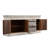Ranch Style 4 Antique Door 88" Long Sideboard In Distressed Finish