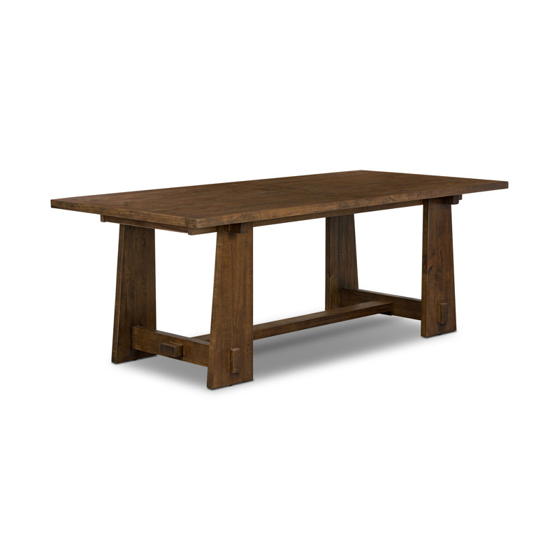 Combe Solid Pine Wood Extension Dining Table (82.5" - 122"), Brown