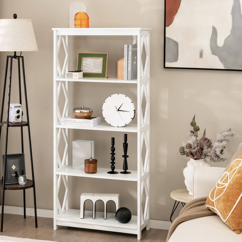 Aleesia 393.7cm H x 177.8cm W Etagere Bookcase, White