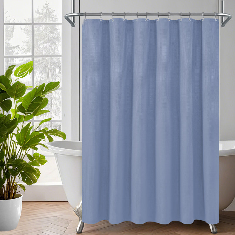 Rideau de douche à tissage gaufré, H 72 po x l 71 po, Bleu nuit