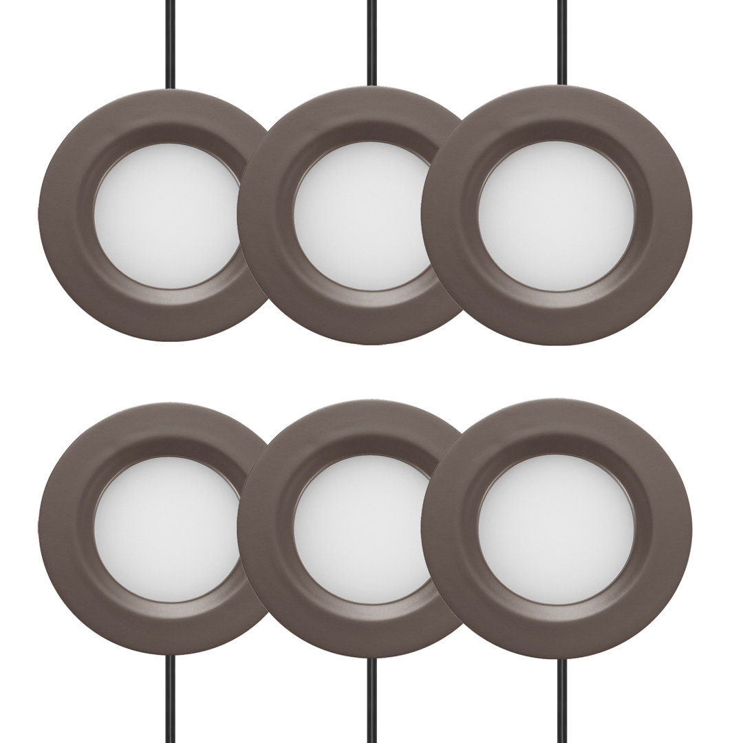 Inlight 2.75" Wide 3000K Dimmable LED Puck Lights Kit, Plug-in Installation (Set of 6) Inlight 