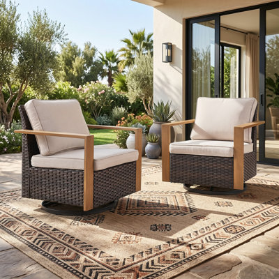 Jushawn Metal Swivel Glider Chair with Cushions