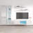 100" Modern Floating Wall Mounted Entertainment Center with 16-Color LED Lighting, High Gloss Finish-1934809173