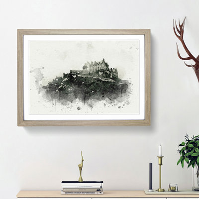 Edinburgh Castle in Scotland in Abstract - Picture Frame Painting Print