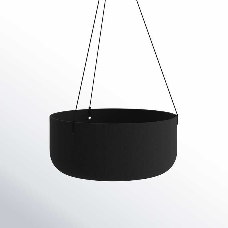Mason Series Hanging Kona Bowl Planter, Black, 1