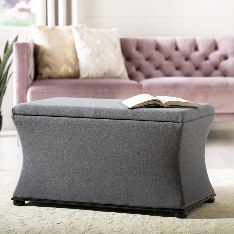 Banc de rangement rembourré Maiden, Gris