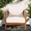Chaises longues modernes en teck et beige, bois d'acacia avec coussins pour porche et jardin