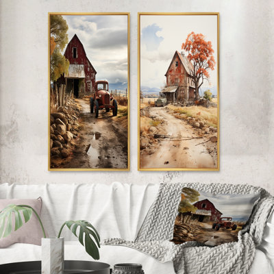 «Barns Rustic Charm VI», 2 pièces