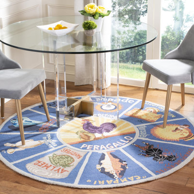 Kinchen Hand Hooked Wool Pile Geometric Rug