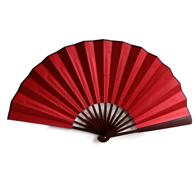 Ventilateur de mariage en dentelle pliable en forme de soie, Red