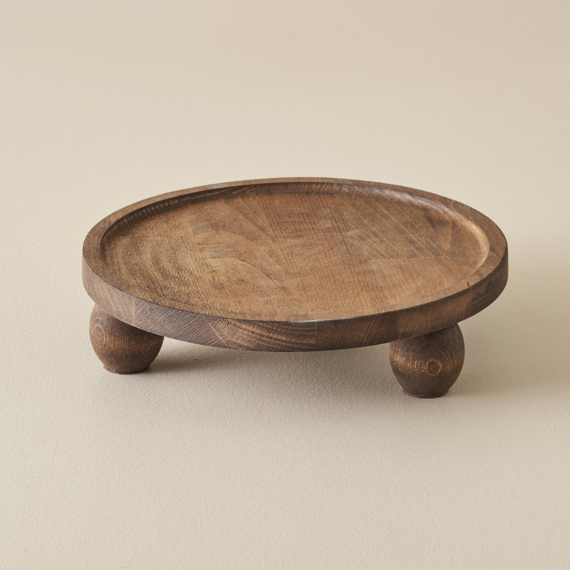 Wooden Round Serving Stand