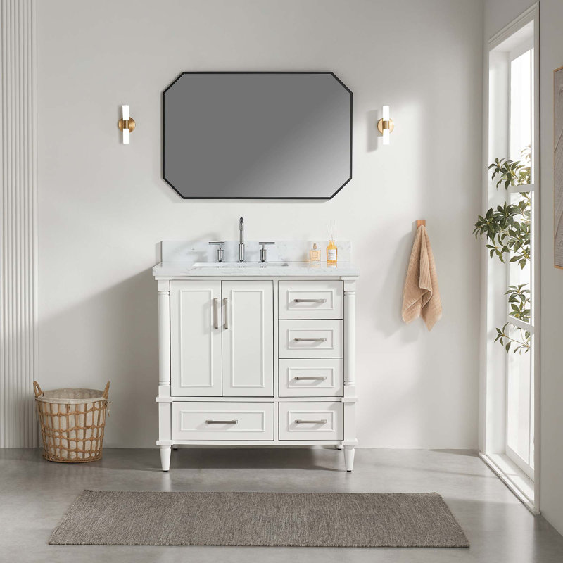Fully Assembled Freestanding Single Bathroom Vanity With 2 Handle Sets