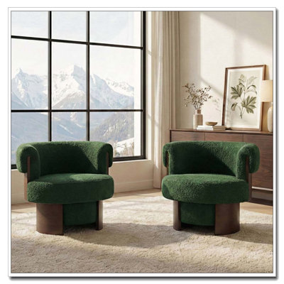 Fauteuil demi-tonneau rotatif moderne courbé et sculptural