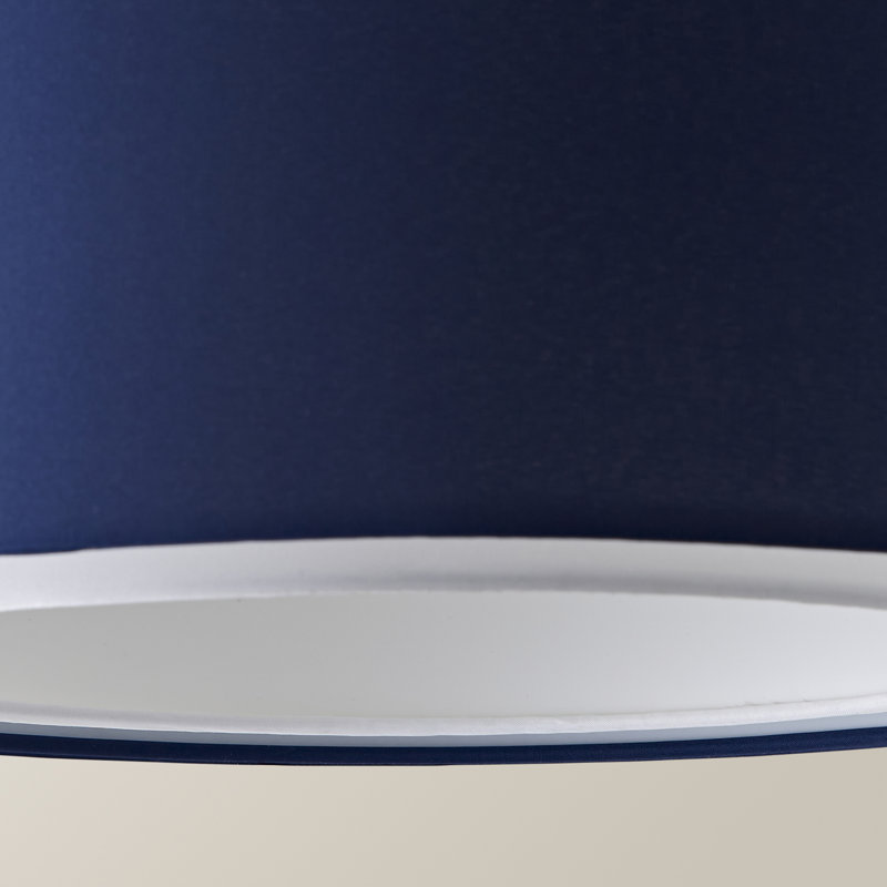 Blended Fabric Drum Pendant Shade, Navy, 24cm H x 35cm W x 35cm D