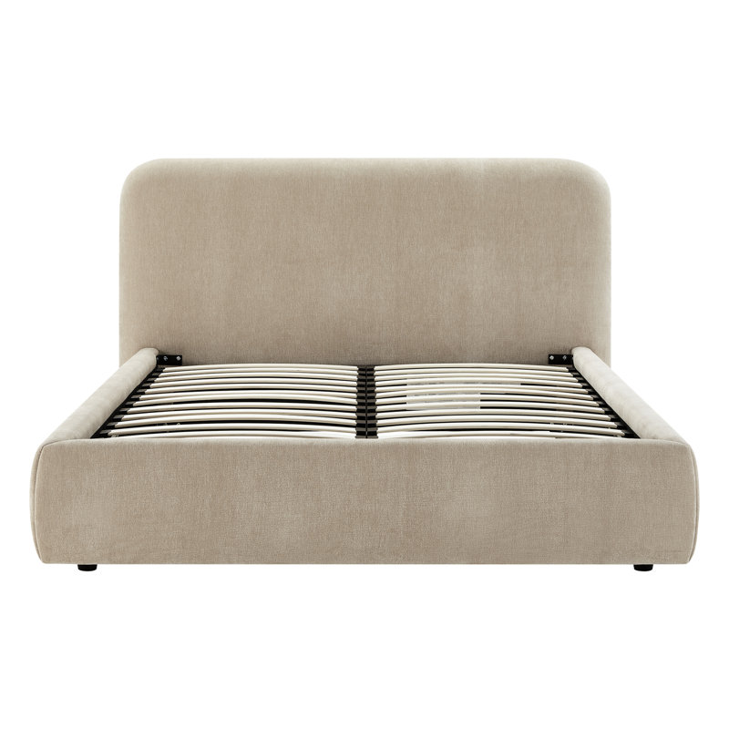 Bella Upholstered Platform Bed, Queen, Capri Wicker Chenille