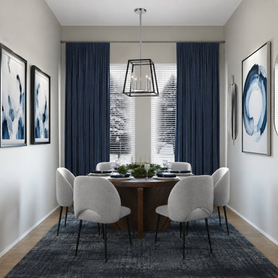 4-Light Matte Black And Chrome Metal Chandelier