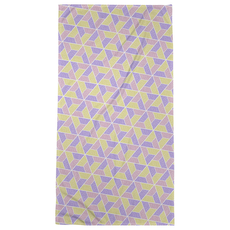 Katelyn Elizabeth Cotton Blend Bath Towel, Yellow/Purple/Pink