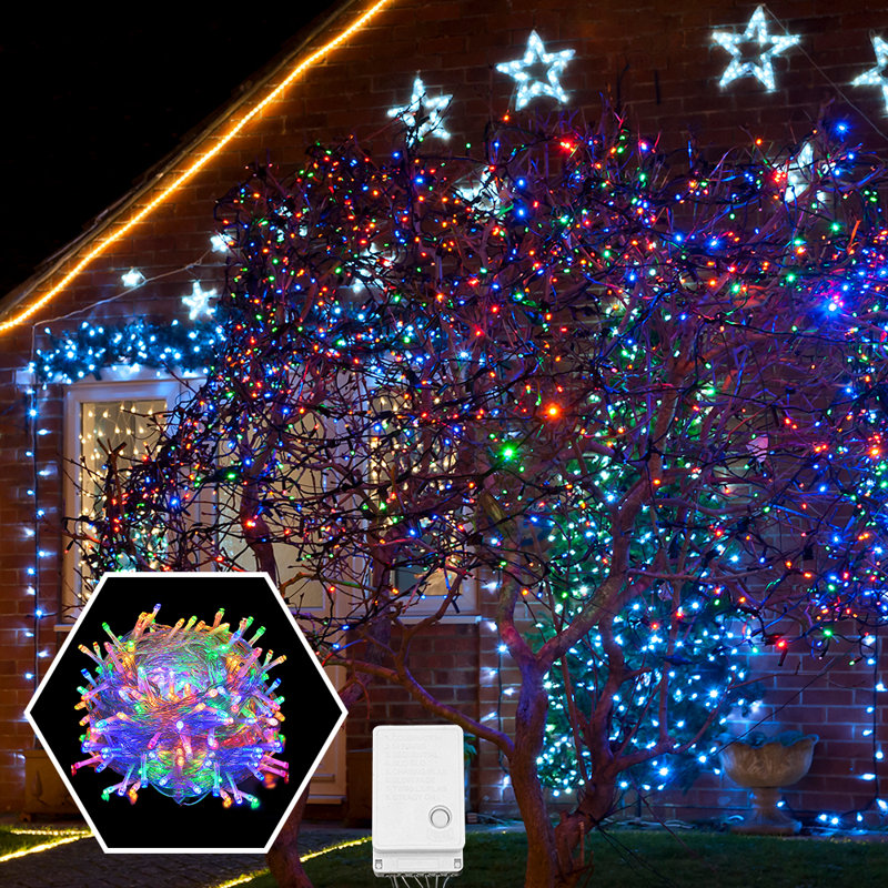 Kidman 394'' LED 100 - Bulb Pulg in String Light Halloween Decorations Lights, Multicolor