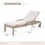 Chaise longue d'extérieur en bois d'acacia avec roulettes et coussin
