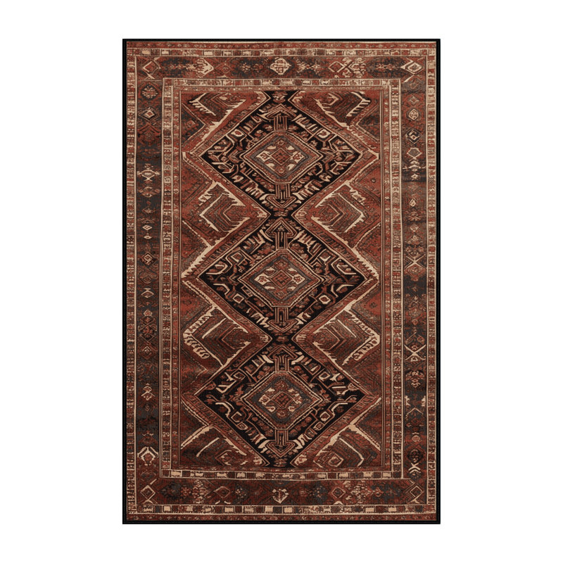Tapis brun lavable à la machine, Rectangulaire 2 pi x 3 pi